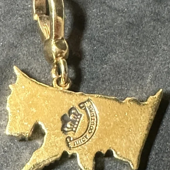 Vintage Juicy Couture Black and Gold Dog Charm Pendant